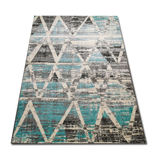 dywan turkusowe trójkąty