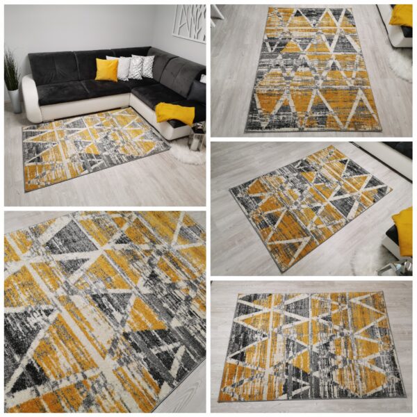 ciekawy żółty dywan