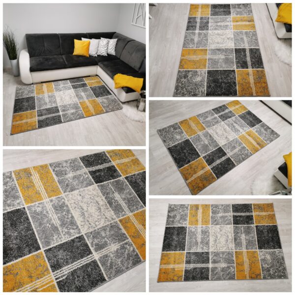 Nowy dywan w żółte kwadraty