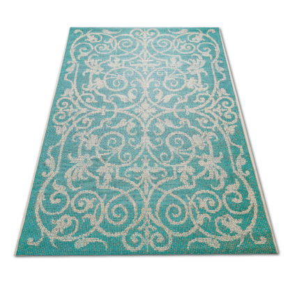turkusowy dywan sizal