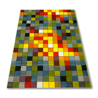 dywan w kolorowe kostki