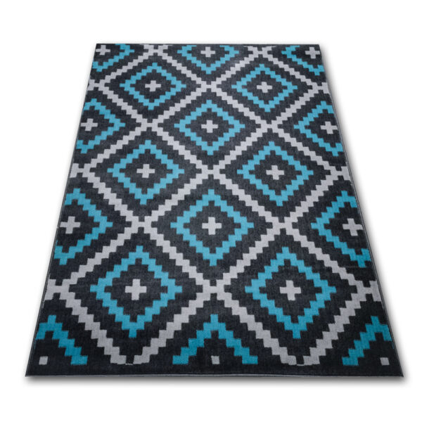 turkusowy dywan w romby