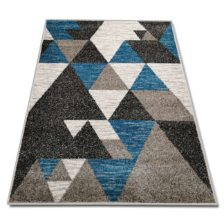 niebieski dywan w trójkąty