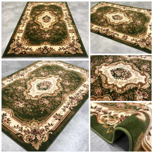 gruby dywan klasyczny zielony