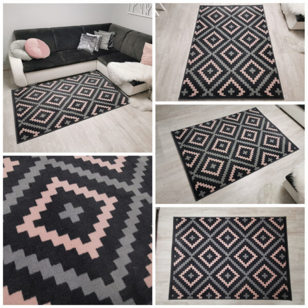 rozowy dywan w romby